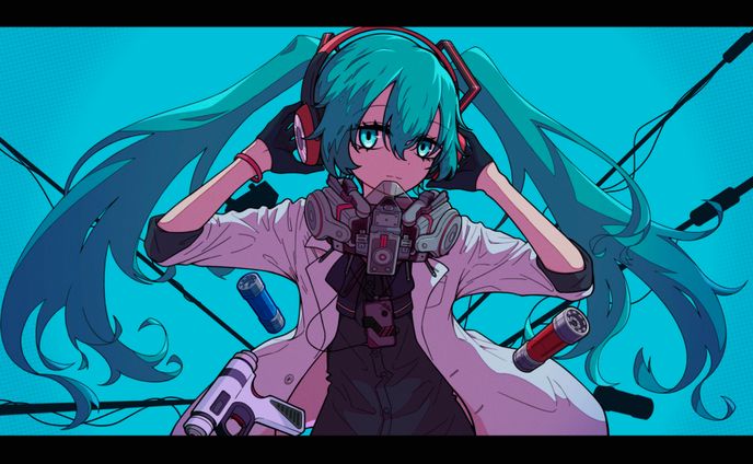 ボーカロイド楽曲「マーシャル・マキシマイザーREMIX 初音ミクver.」MVイラスト