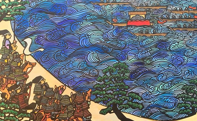 扇の的③

海から

The target of the fan (3)

from the Sea

#扇の的 #絵本#切り絵 
#bologna
#Bologna International Picture Book Exhibition #bcbf23
#cutout picture