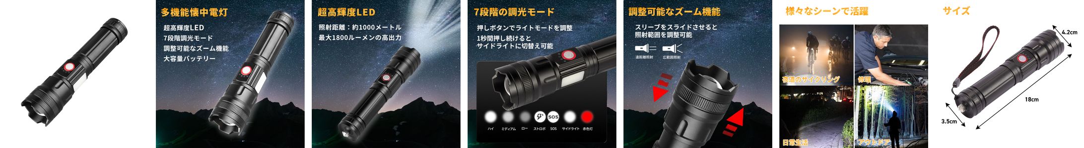 【商品画像　制作実績】懐中電灯-1