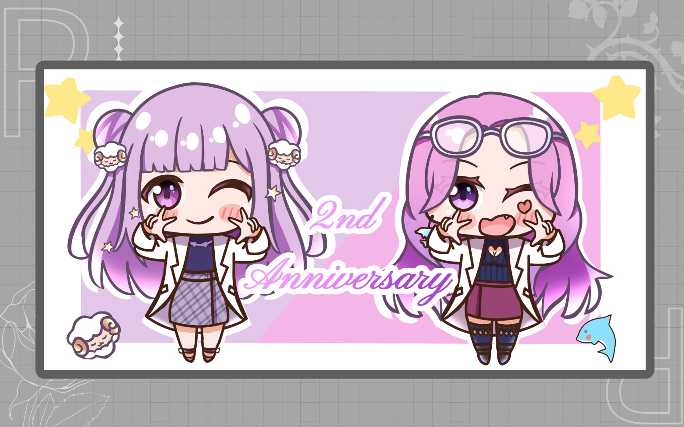 リスナー様依頼　2周年記念イラストチューリングラブ風-1