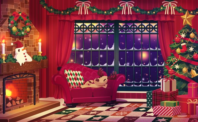 クリスマス風の配信画面デザイン
