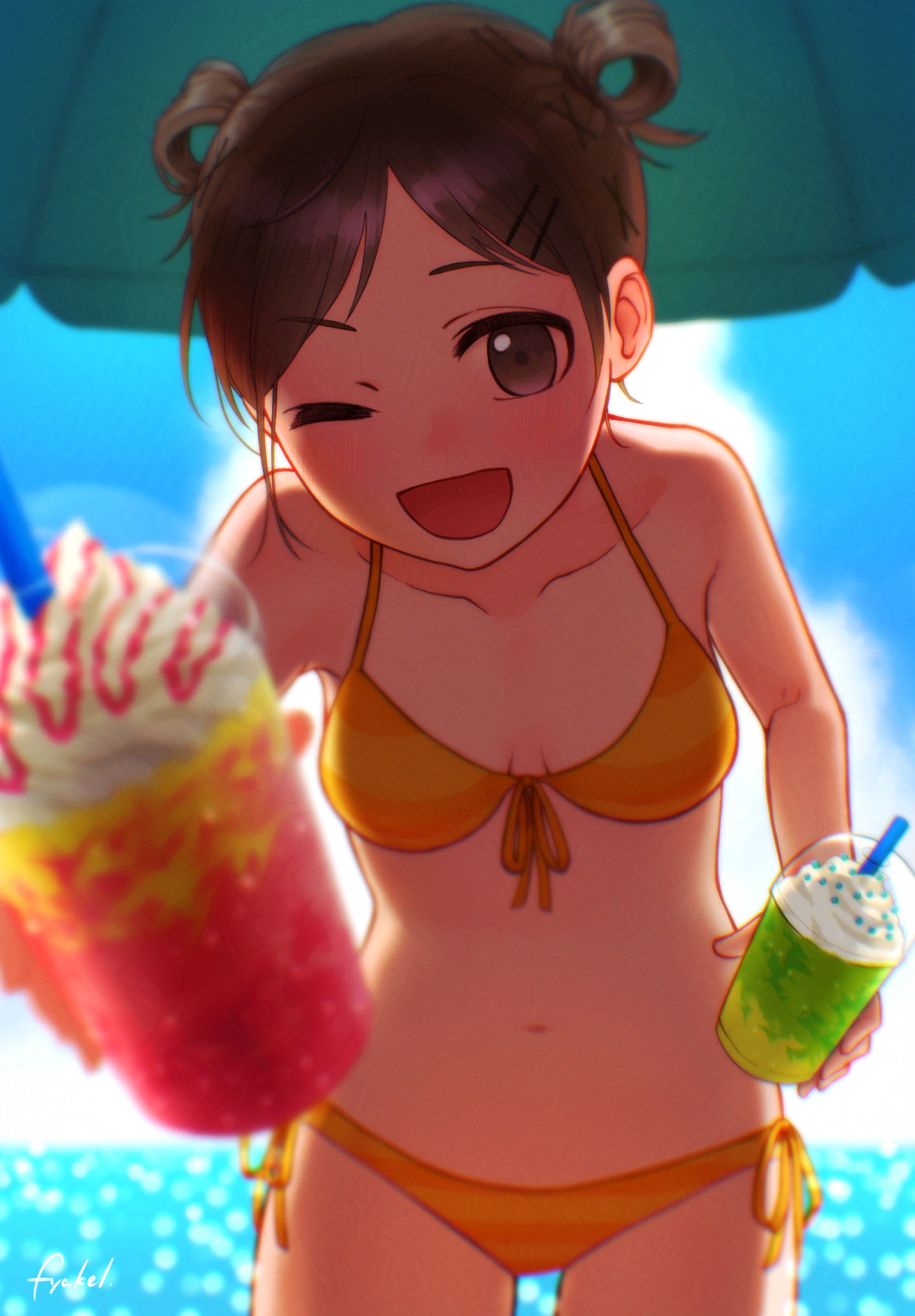 水着の女の子のイラスト-1