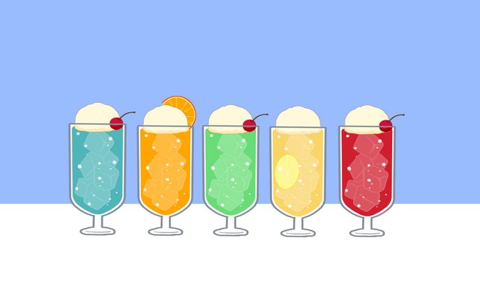 カラフルクリームソーダ