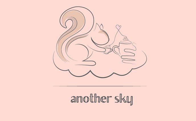 ロゴデザイン　雲の上のカフェ- another sky - 様