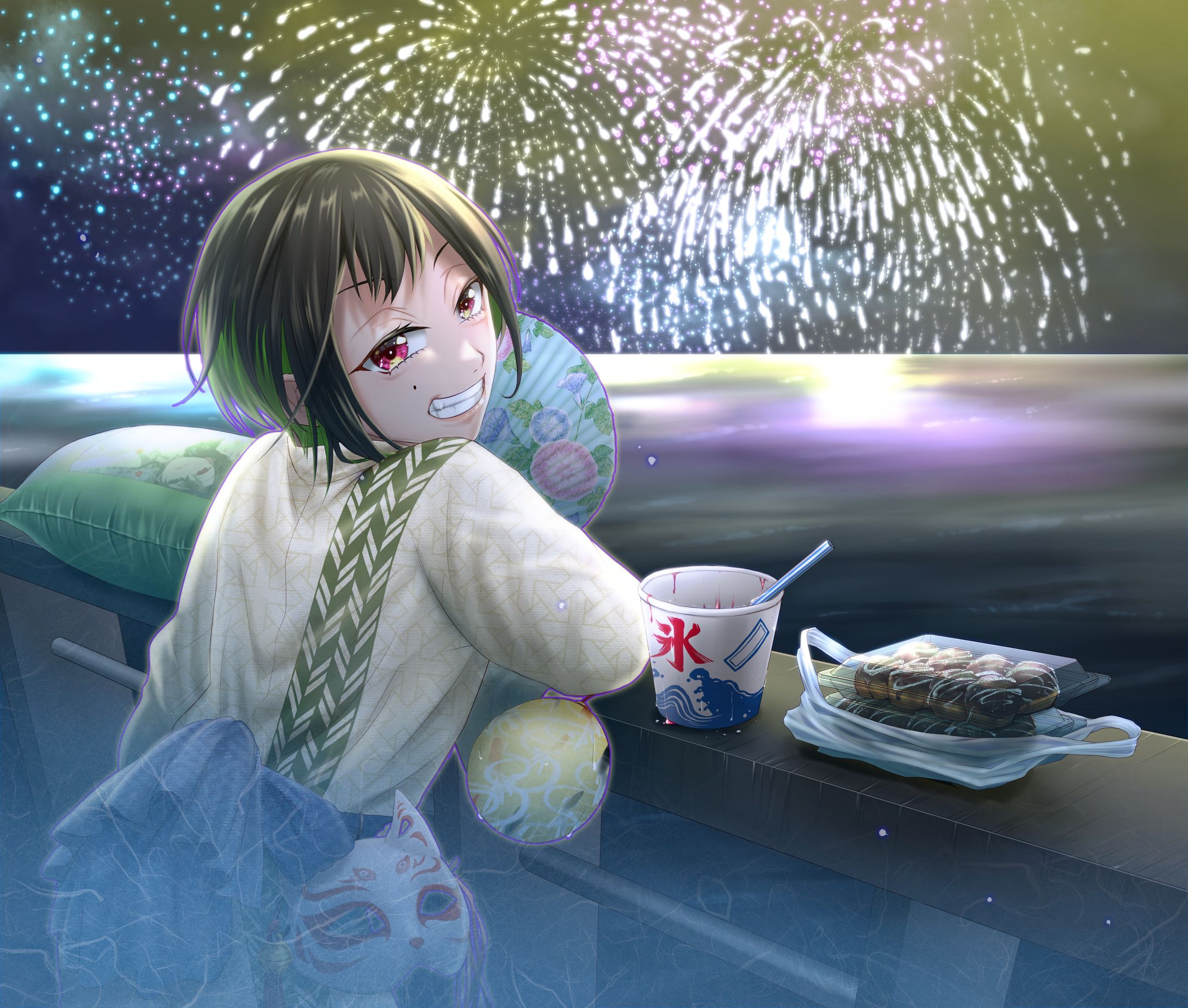 【残暑見舞い】君と見た花火-1