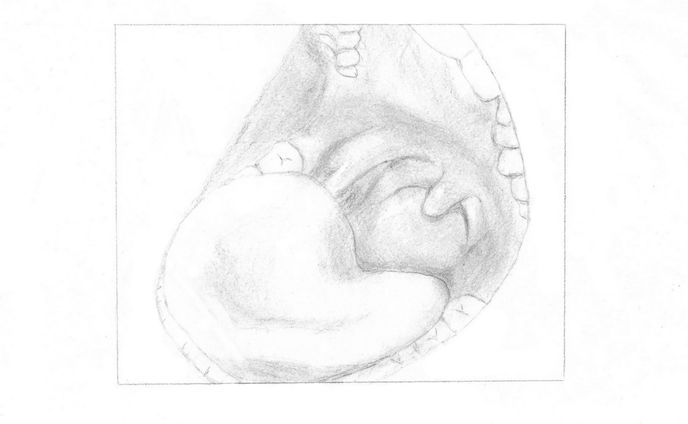 Sketch of open mouth