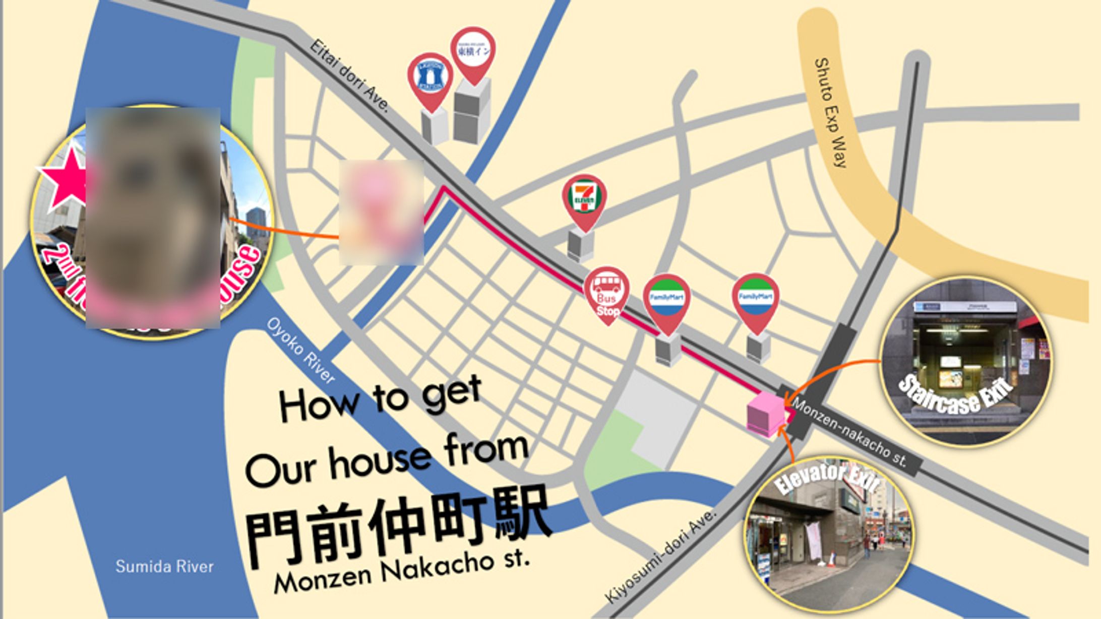 民泊宿泊者向け地図製作（英語）-1