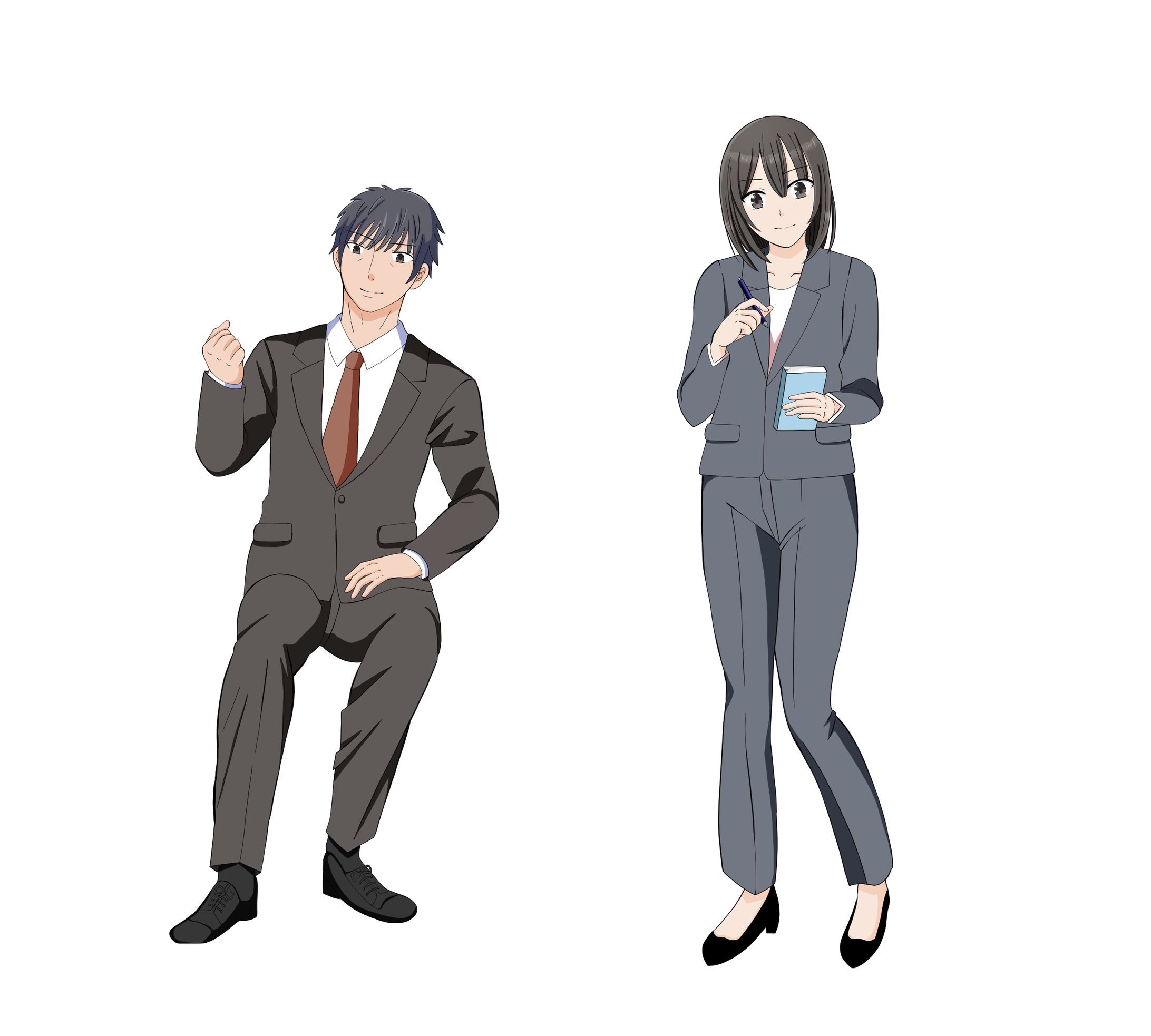 【サンプル】スーツ姿の男女 イラスト-1