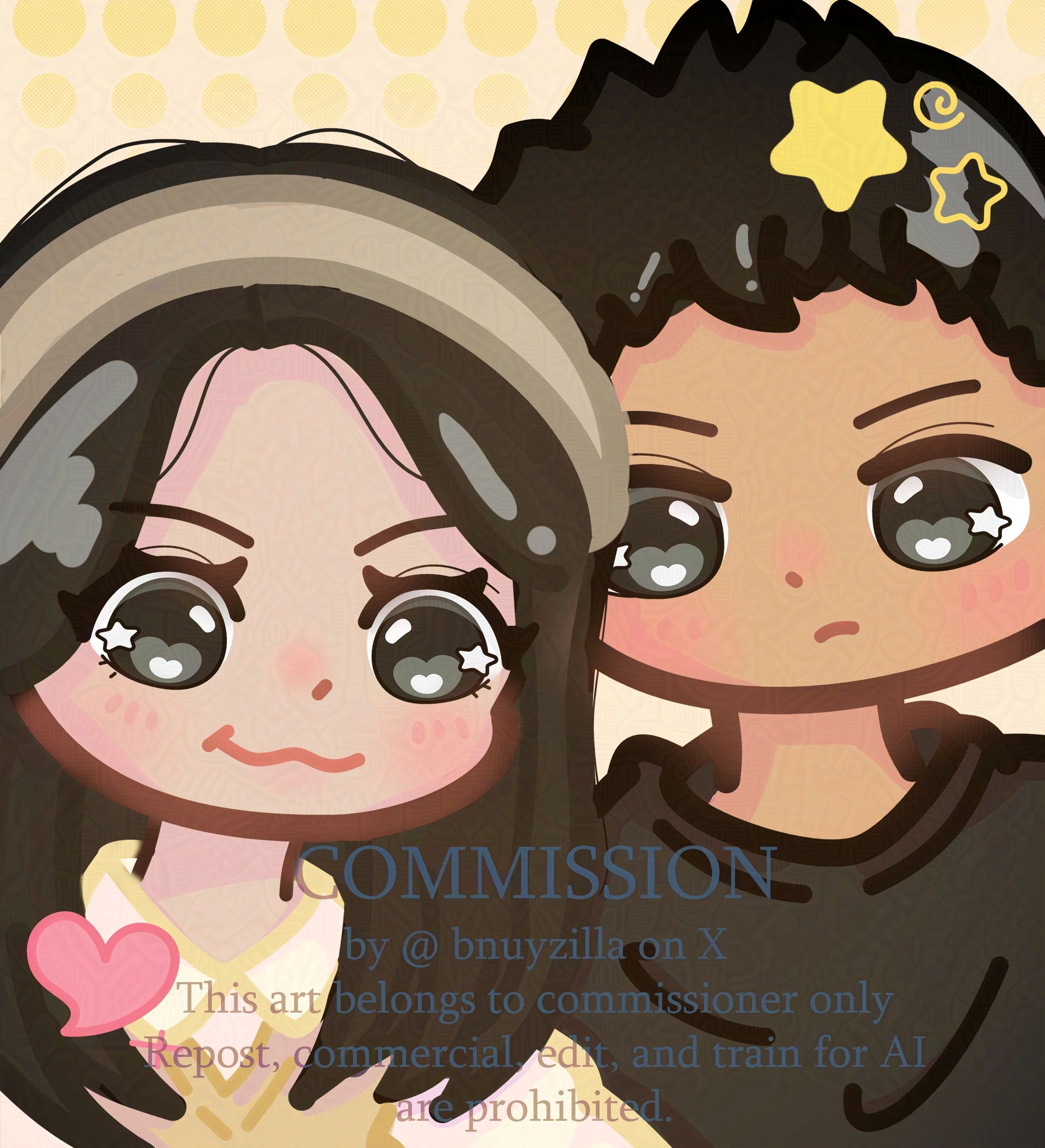 Chibi Couple Bust Up Commission-1