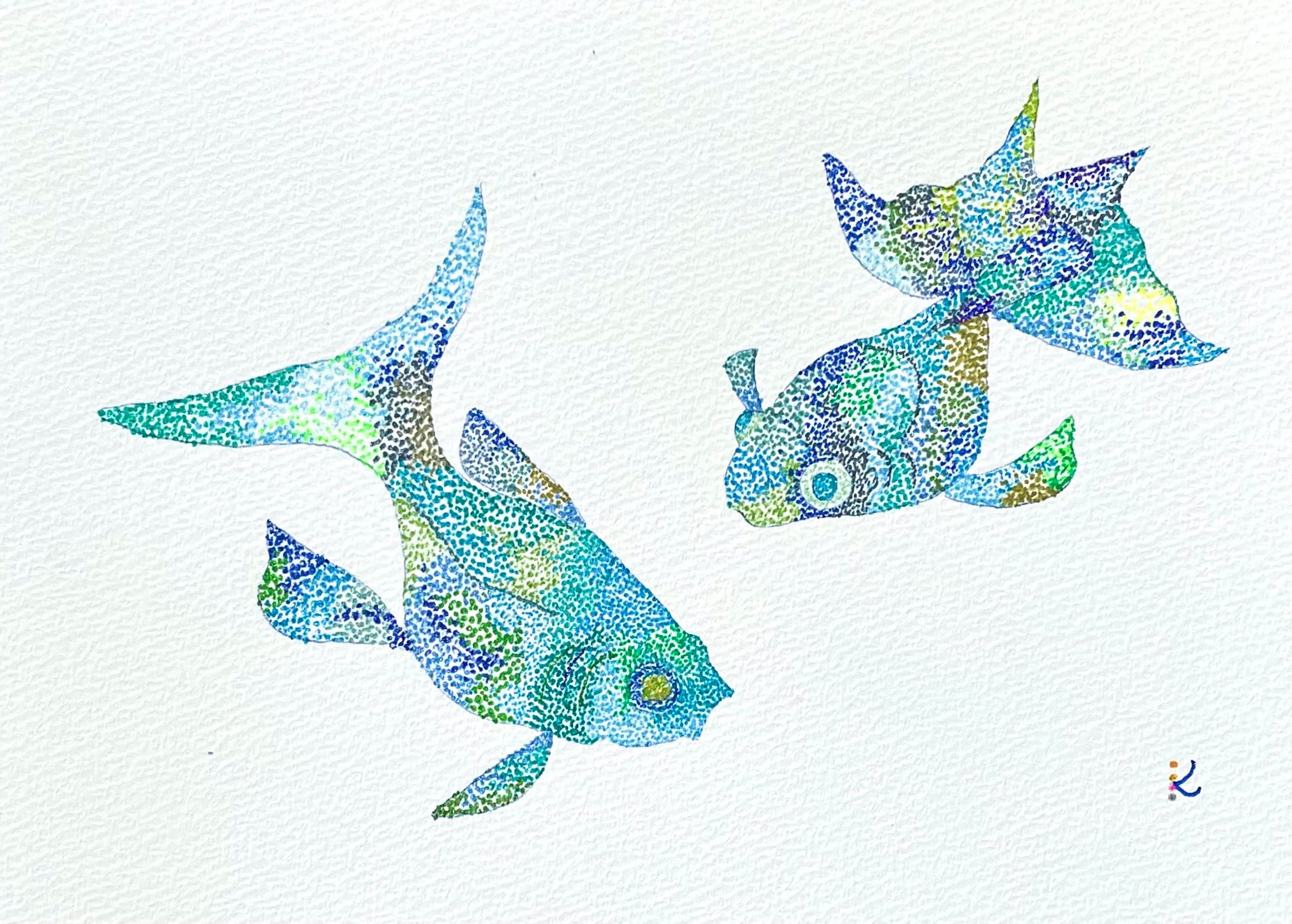青と緑の金魚-1