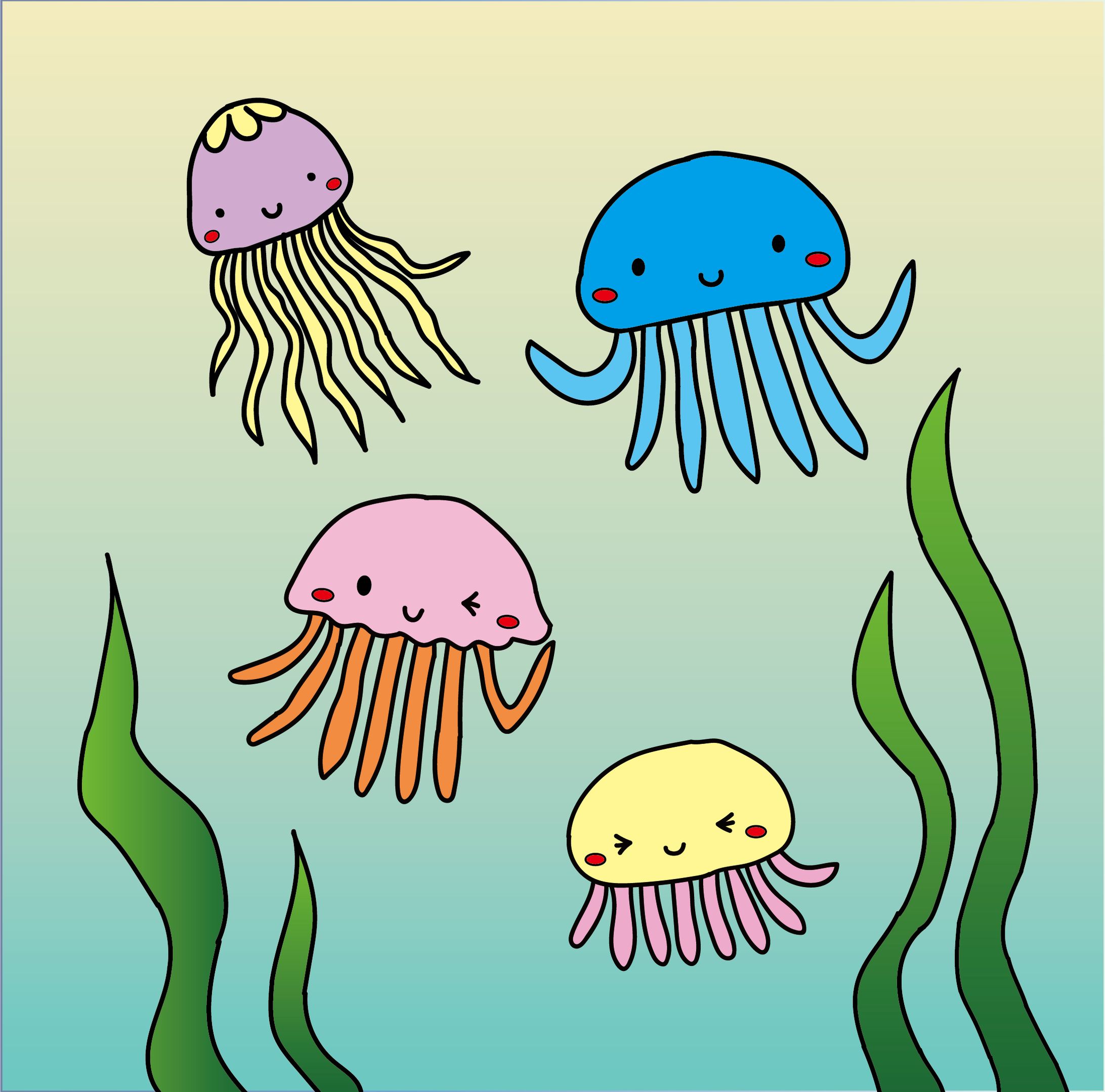 【自主制作】イラスト（海の生き物）-1