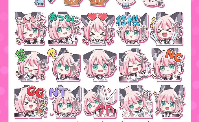 【ご依頼実績】YouTube＆Twitchバッジ・スタンプ+アニメーションスタンプ/いろはもにこ様