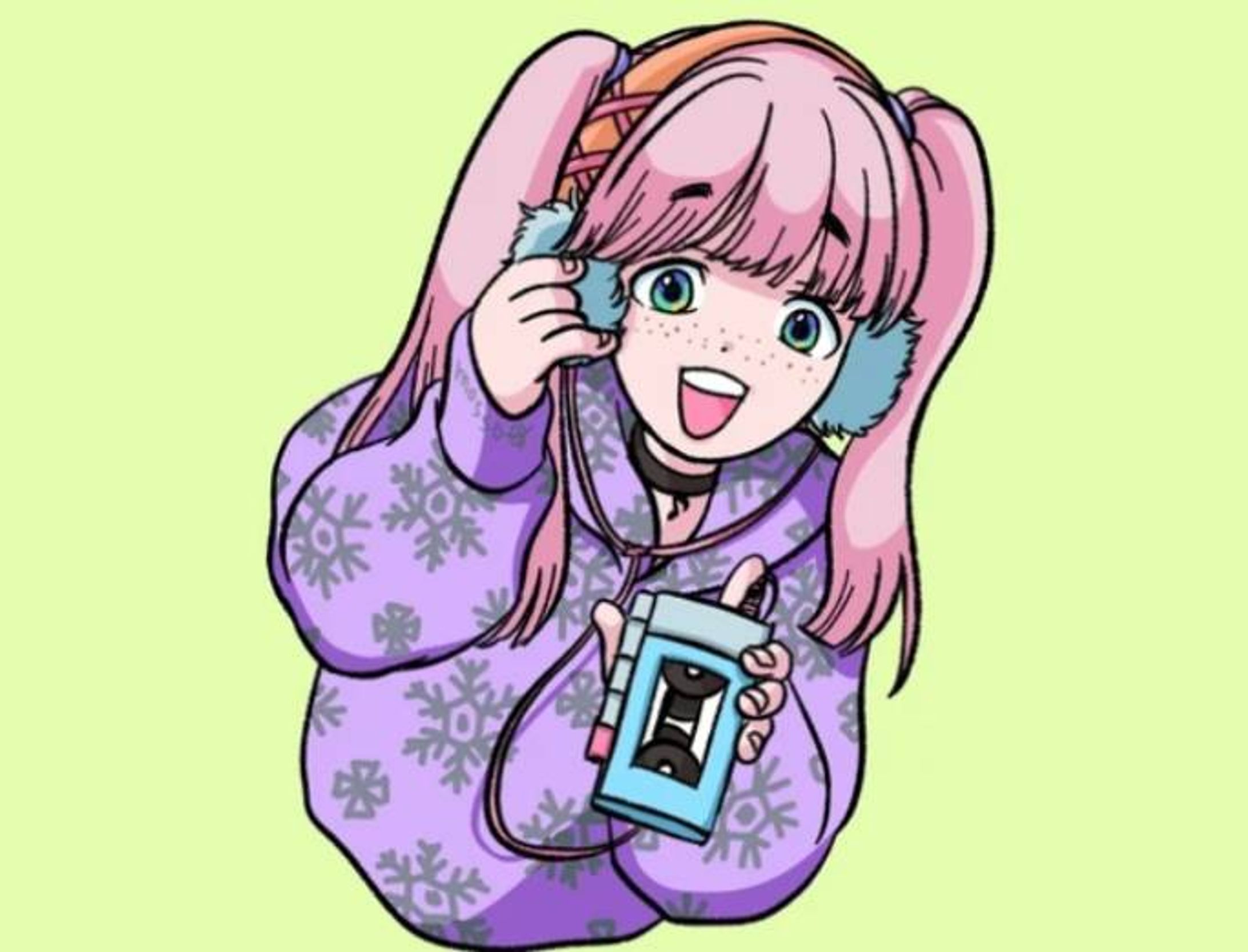 音楽を聴く女の子-1