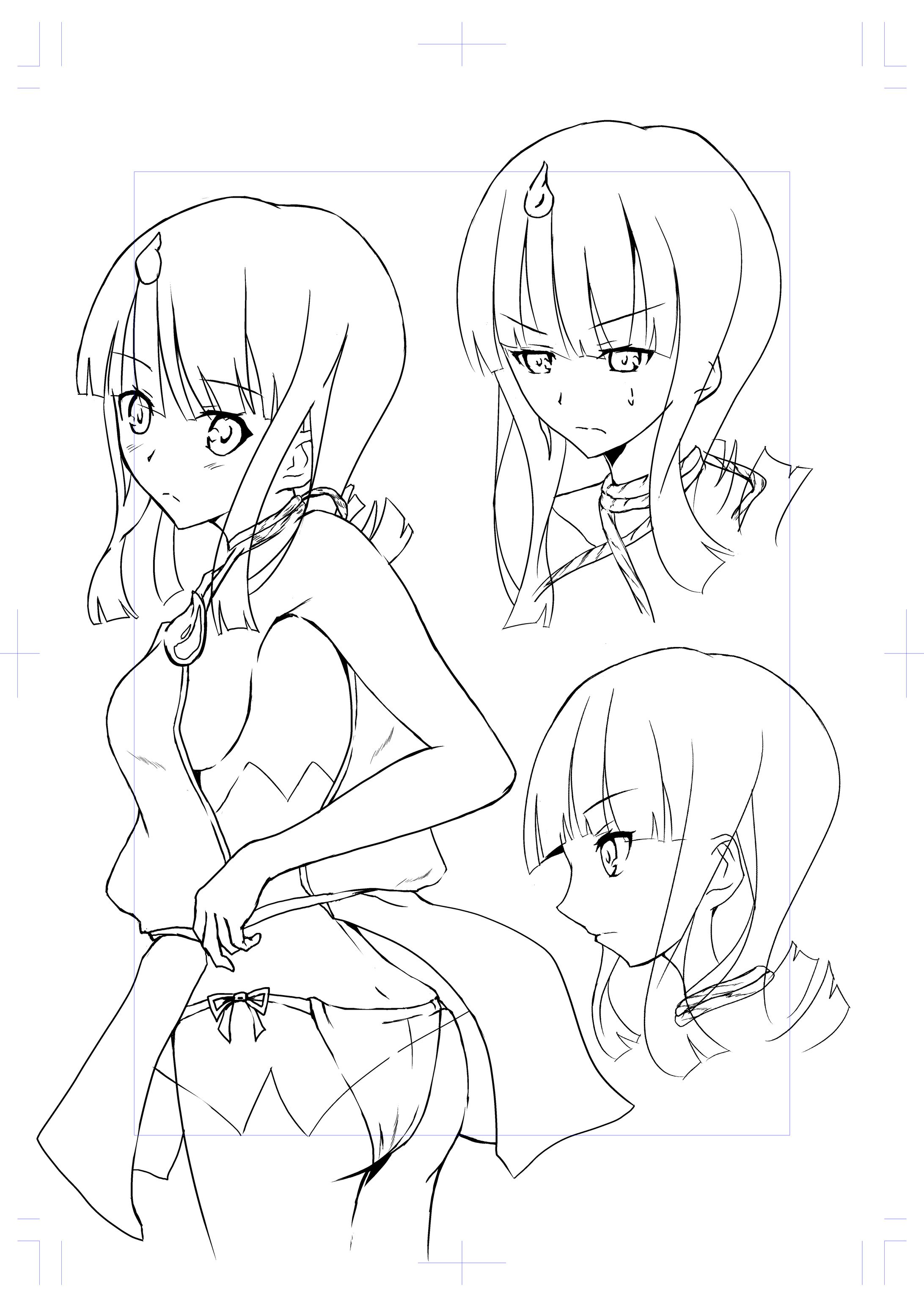 エリセ・藤丸立香練習絵-1