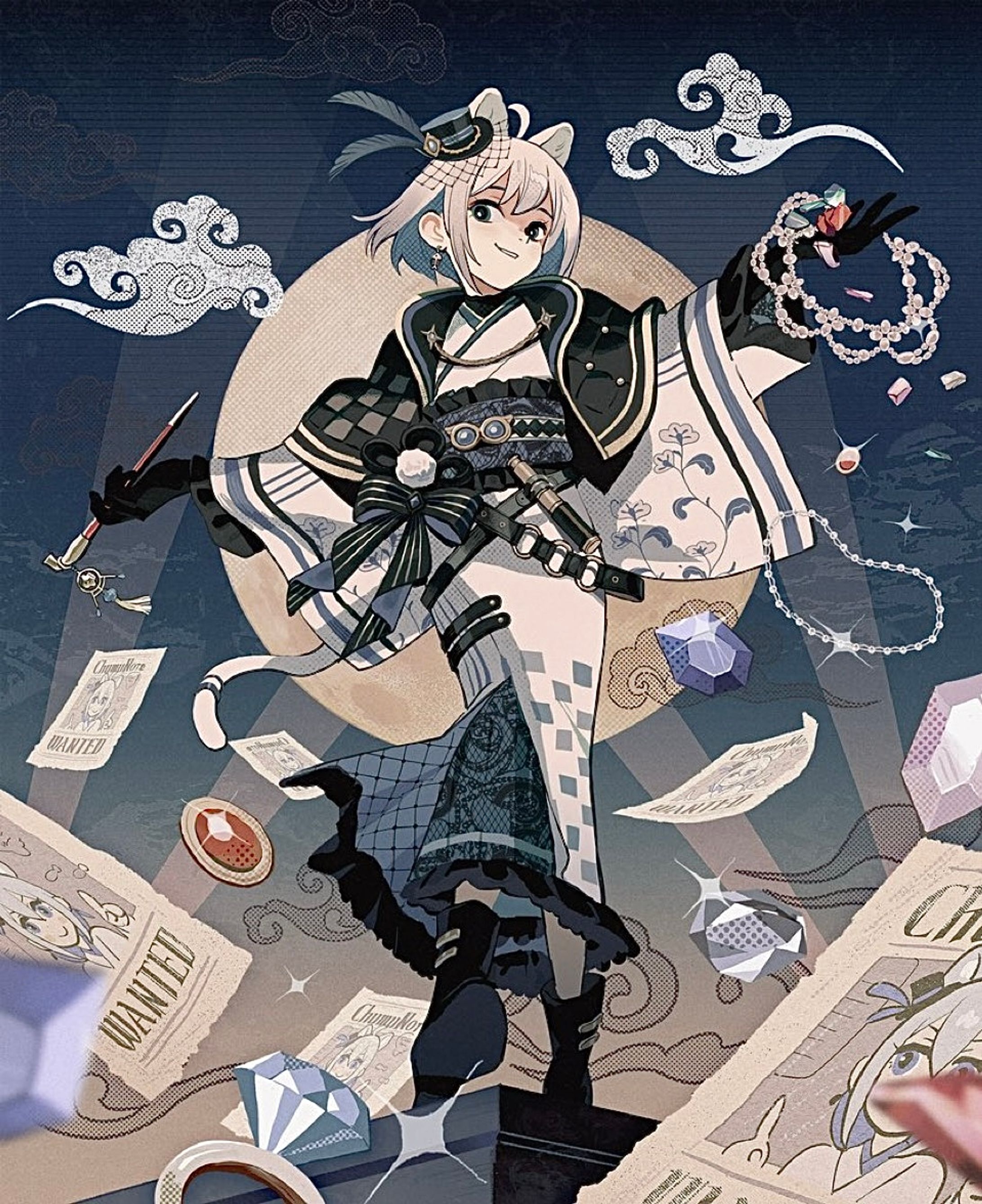 メガミノウタゲ×エプレChumuNoteコラボ楽曲 『Feline Felony』MVイラスト-1