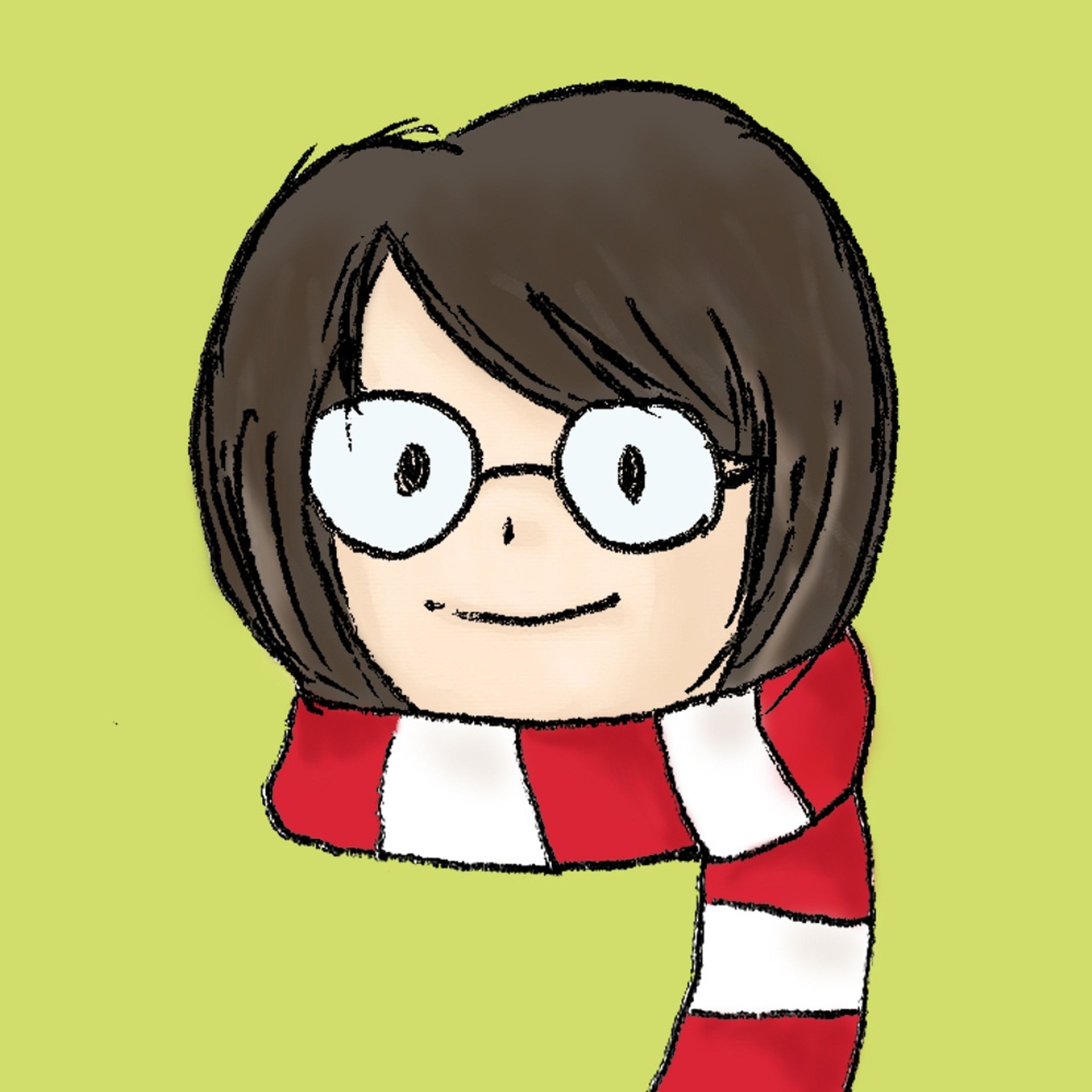 【イラスト】めがね ボブ 女性 アイコン-1