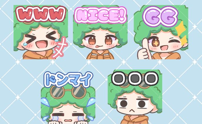 もりちゃん様 Twitchスタンプ(キャラデザ込)