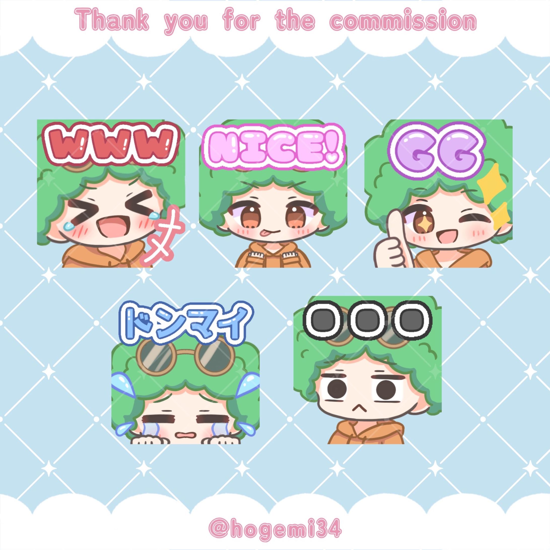 もりちゃん様 Twitchスタンプ(キャラデザ込)-1