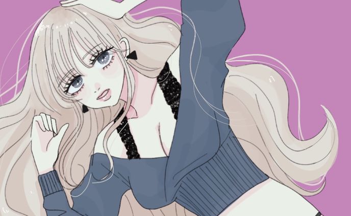 透明感のある巨乳の女の子