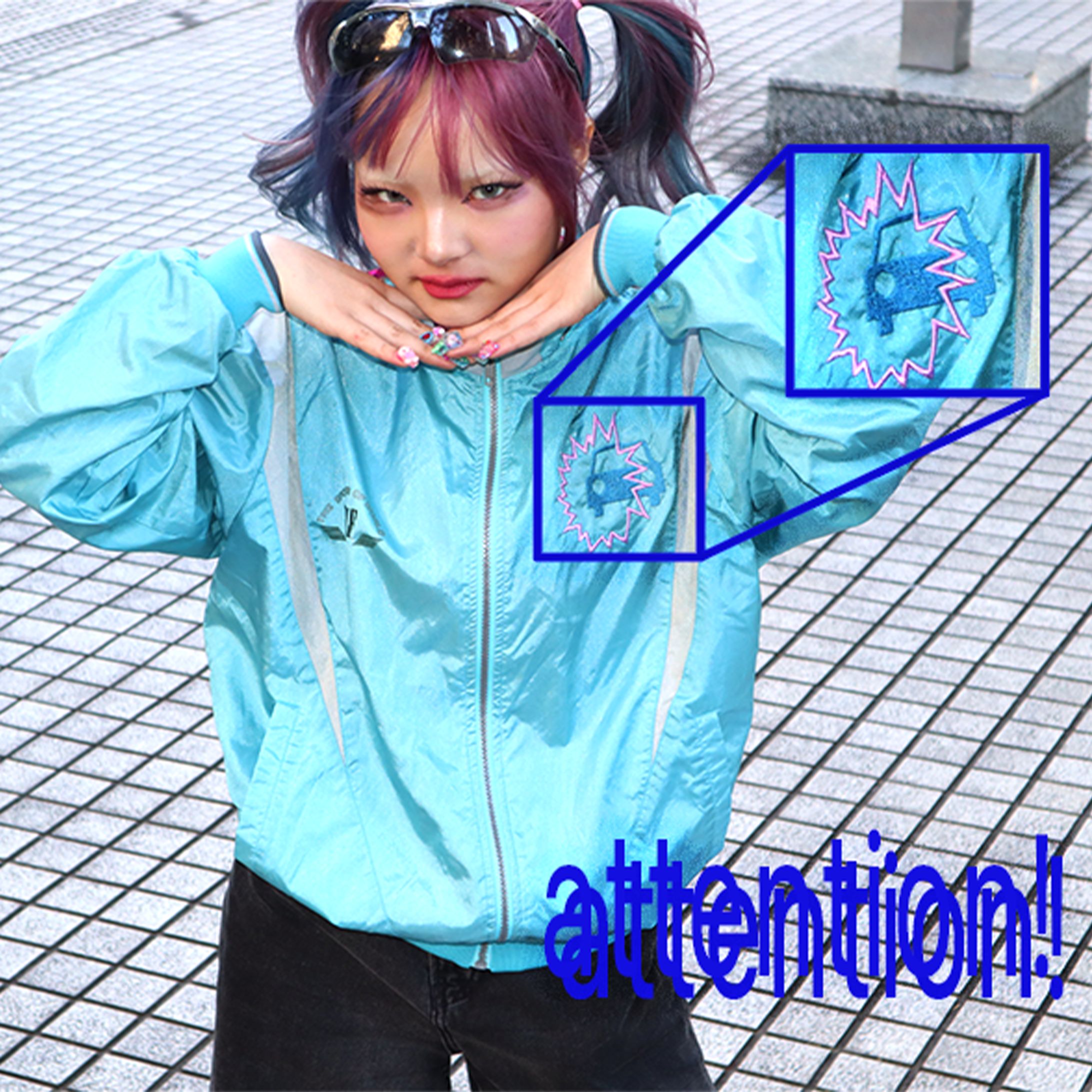 “Attention!” 刺繍入りリメイクジャケット-1