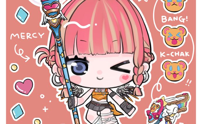 Overwatch 2 LE SSERAFIM Skin × Mercy - デフォルメ