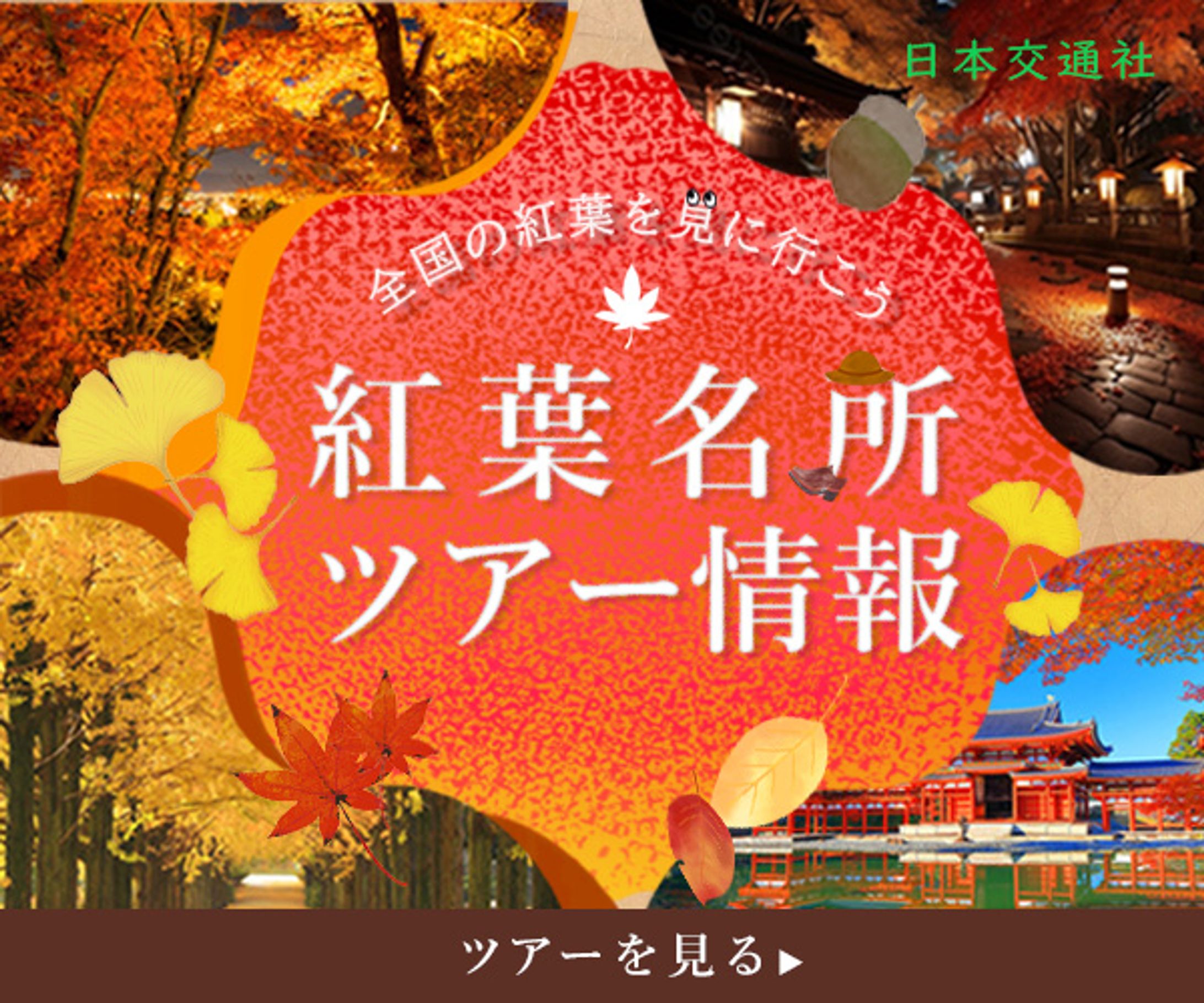 紅葉名所の旅行広告バナー（日本デザインスクール）-1