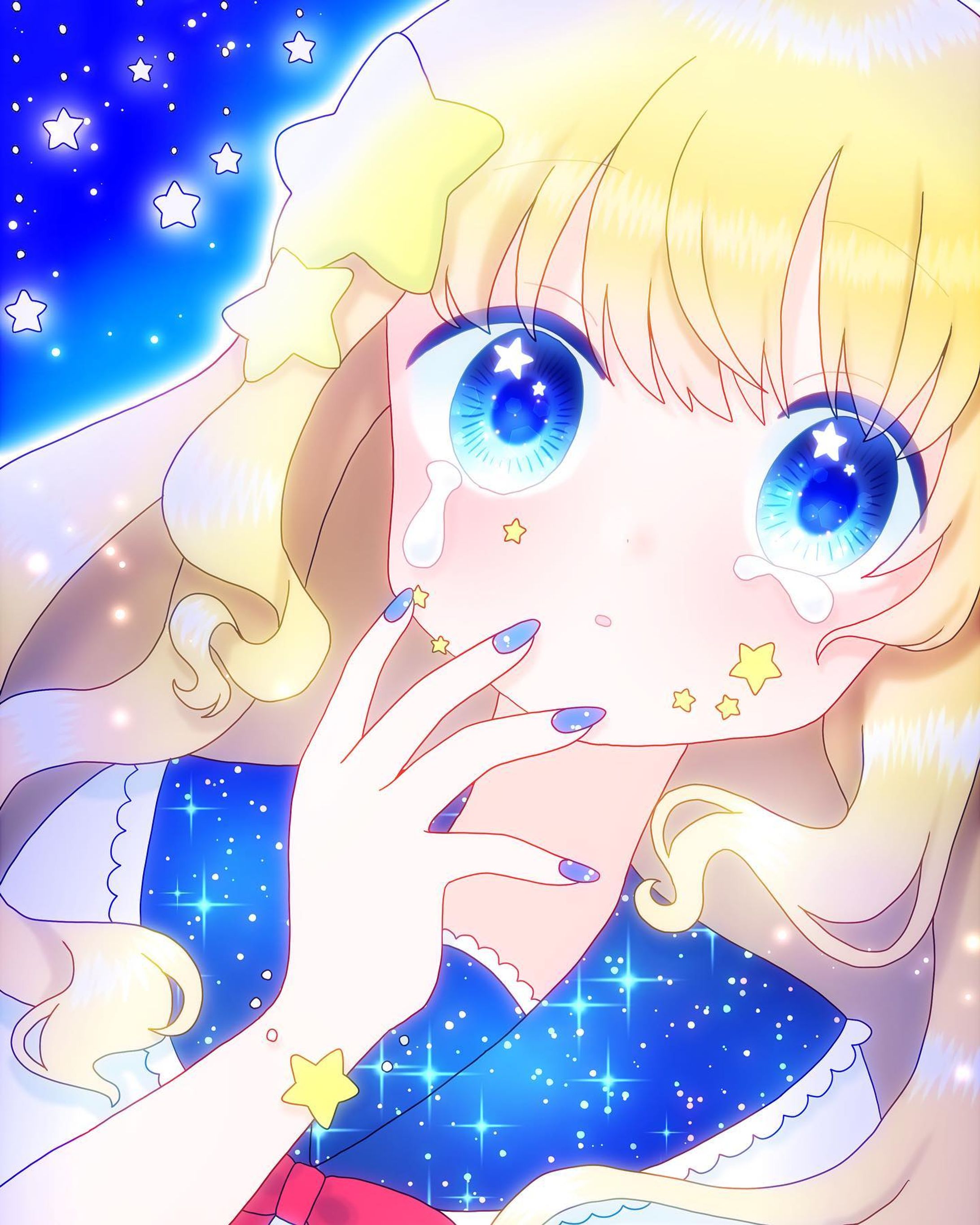 ⭐️ #イラスト　#お絵描き　#illustration #illust #女の子　#女の子イラスト　#オリジナル　#オリジナルイラスト　#オリジナル絵　#デジタル　#デジタルイラスト　#デジタル絵　#星　#セーラー服　#キラキラ　#涙　#青-1