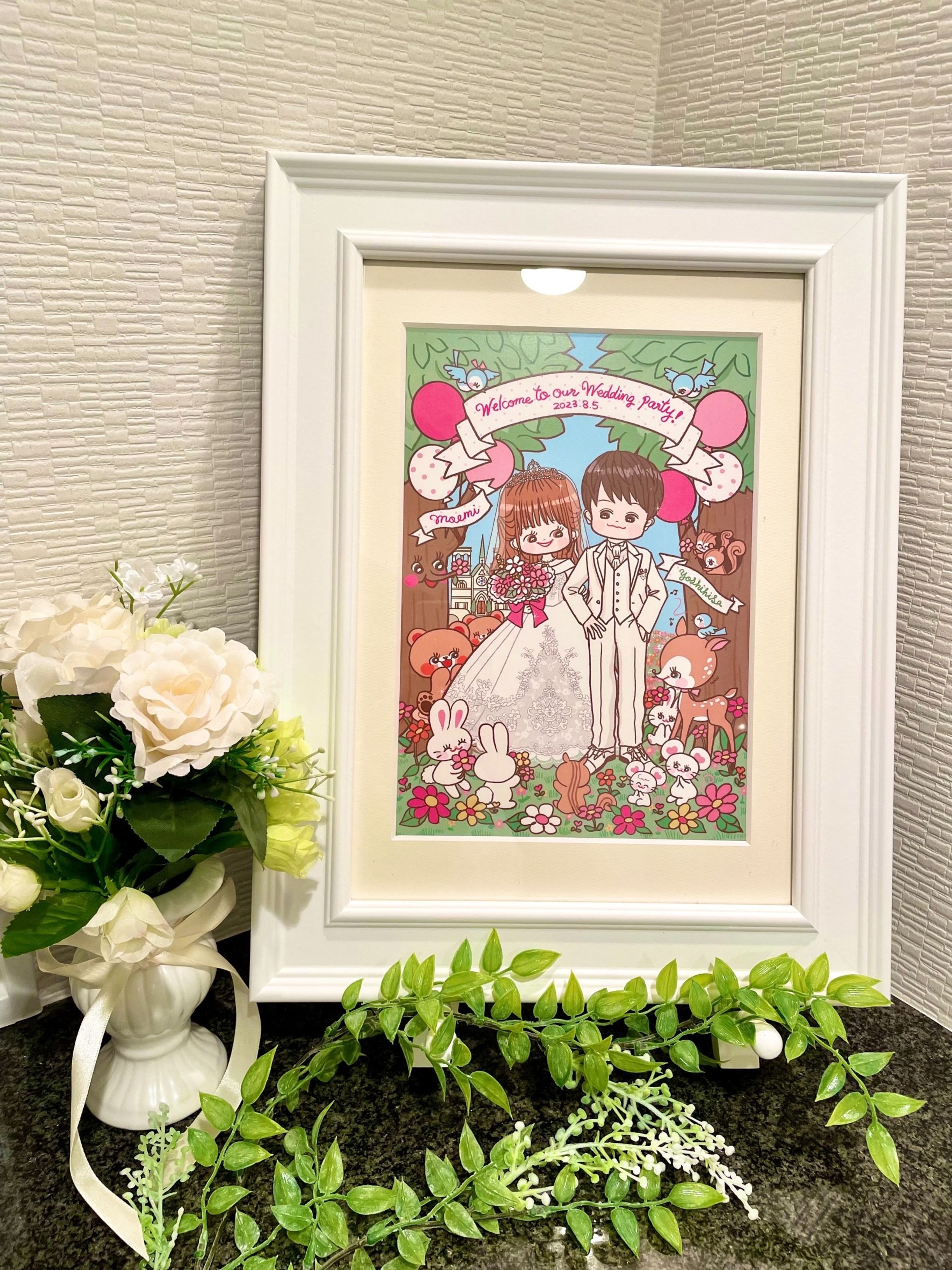 💐💝ウェルカムボードのイラスト制作-1