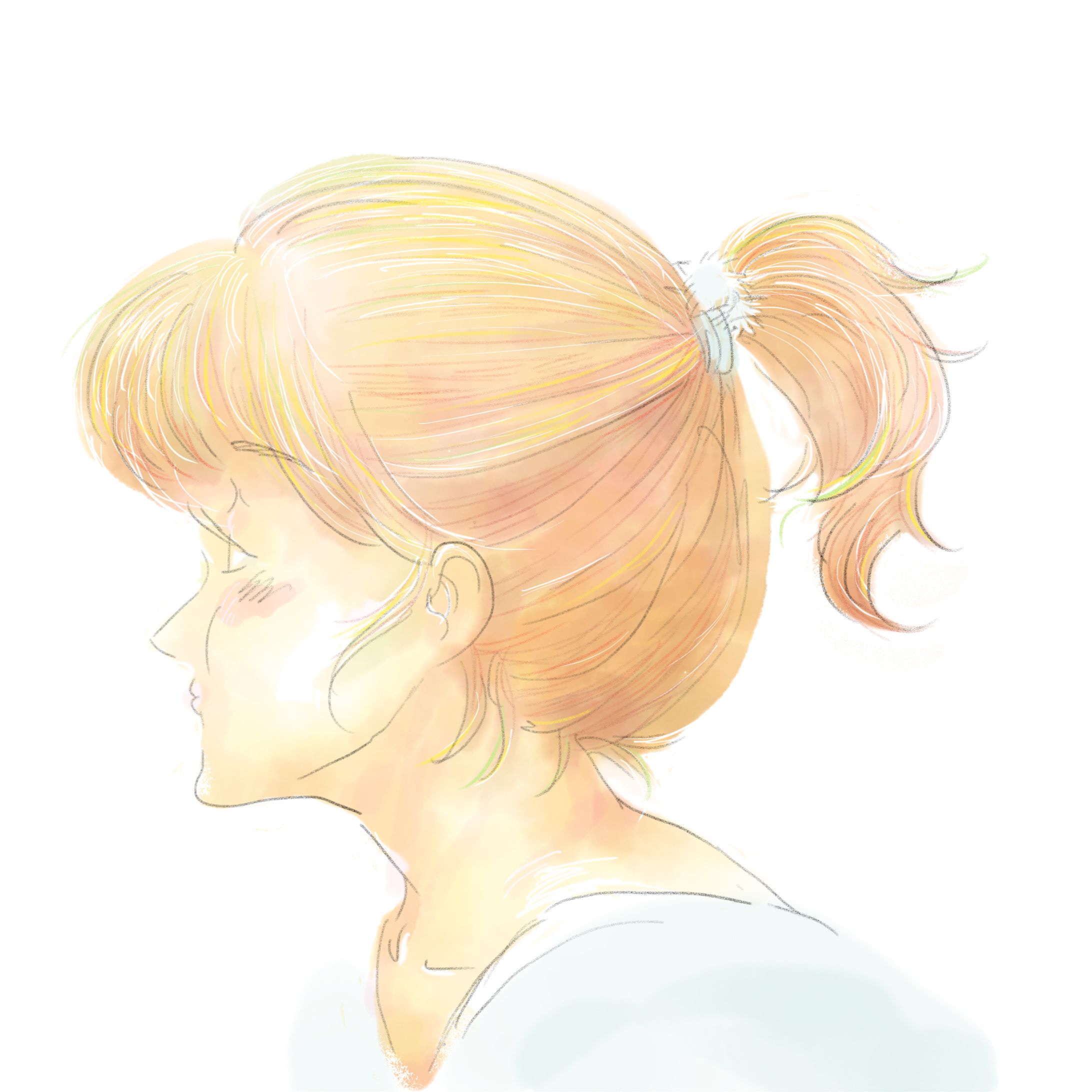 Illustration-少女の横顔-1