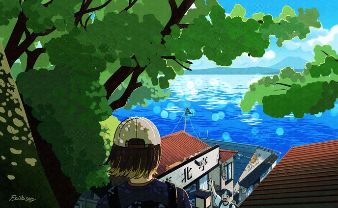 夏の風、海の青