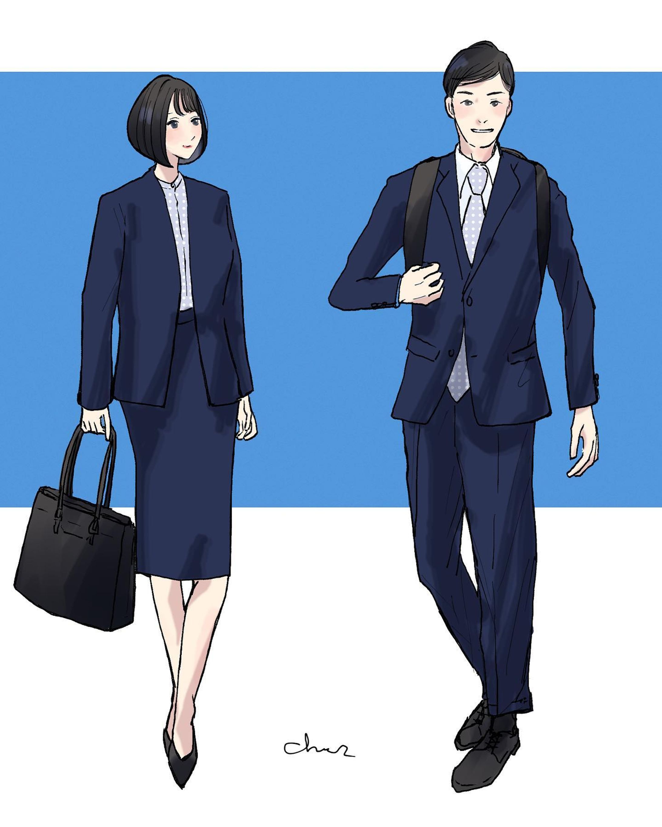 今日はグッドスーツの日と言うらしい。
素敵な日。
これは描かねばと使命感に駆られました。
たのしかった🤎

@aoyama_ladies @aoyama_mens 
@thesuitcompany_official_ladies 
@thesuitcompany_official_mens 
#グッドスーツの日 
#スーツ
#オフィスコーデ 
#新社会人 #入学式 #入社式

はじめて買ったスーツは青山だった気がする。就活のとき。

#スーツ好き
#ときどきぽんこつ 
#イラスト
#毎日投稿-1