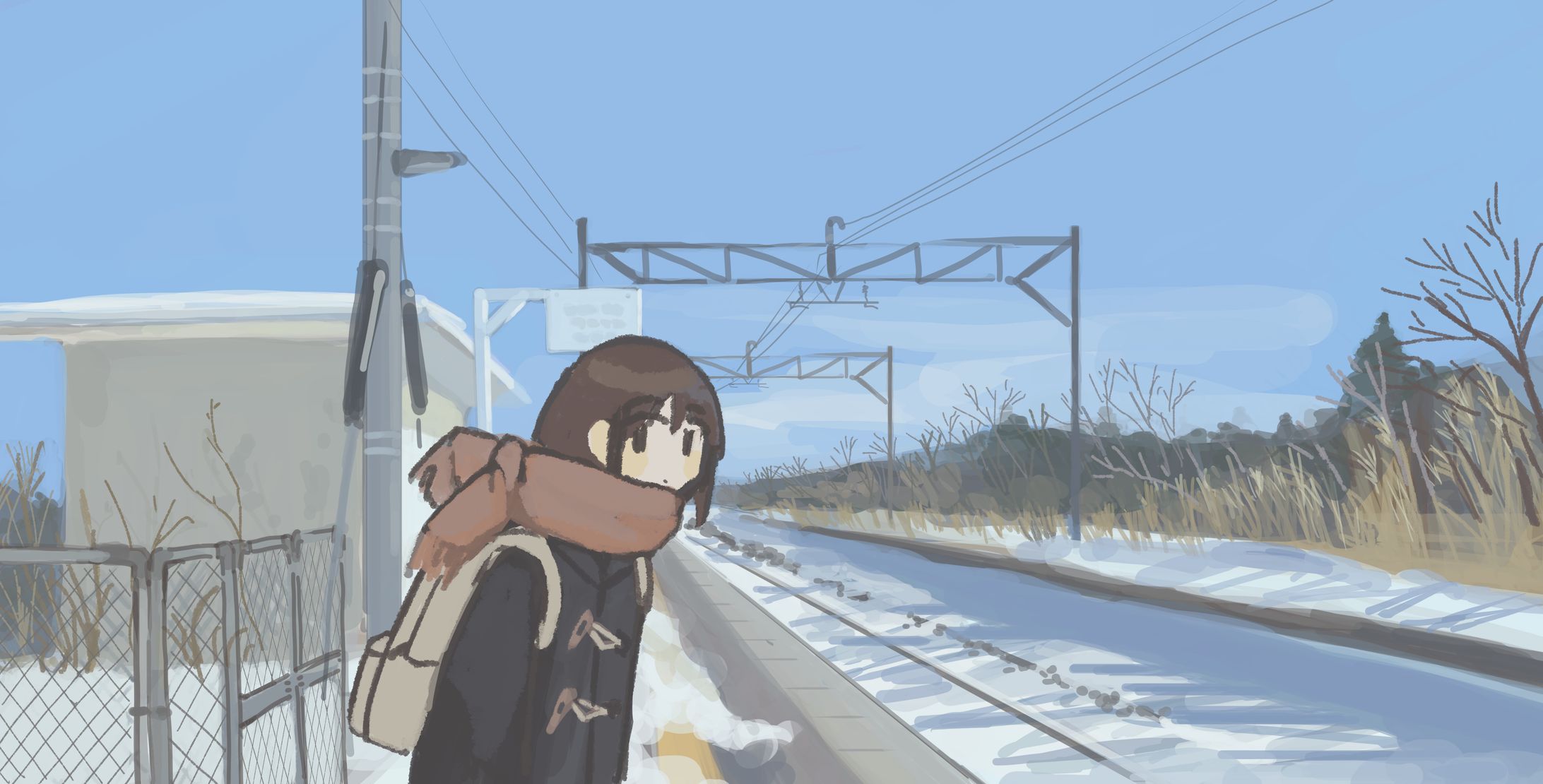 電車を待つ-1