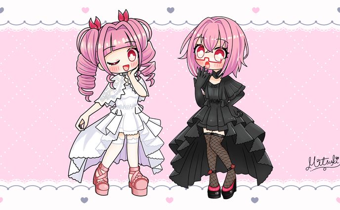 【SDイラスト】彩小路つばき様　デフォルメイラスト２点