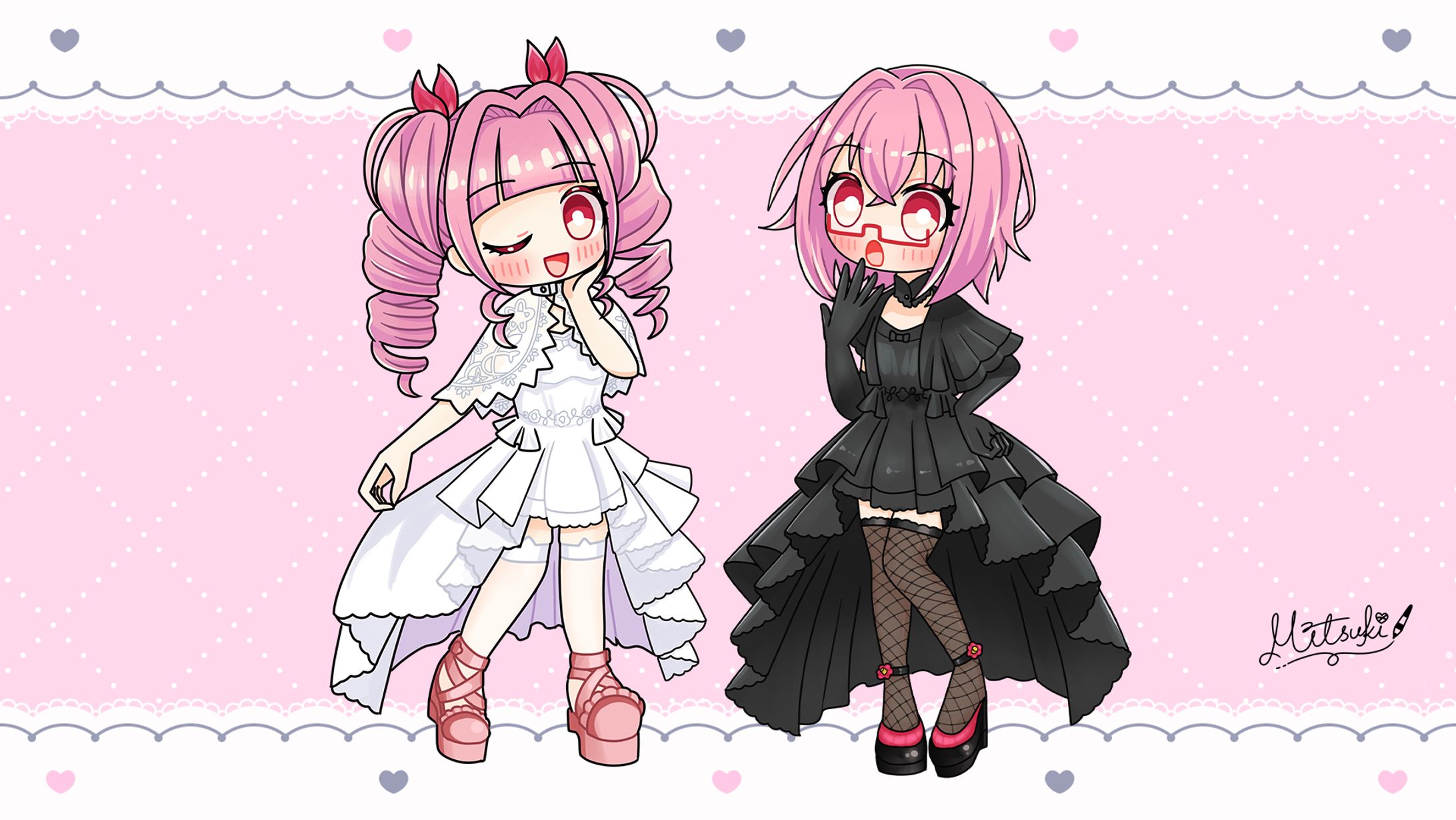 【SDイラスト】彩小路つばき様　デフォルメイラスト２点-1