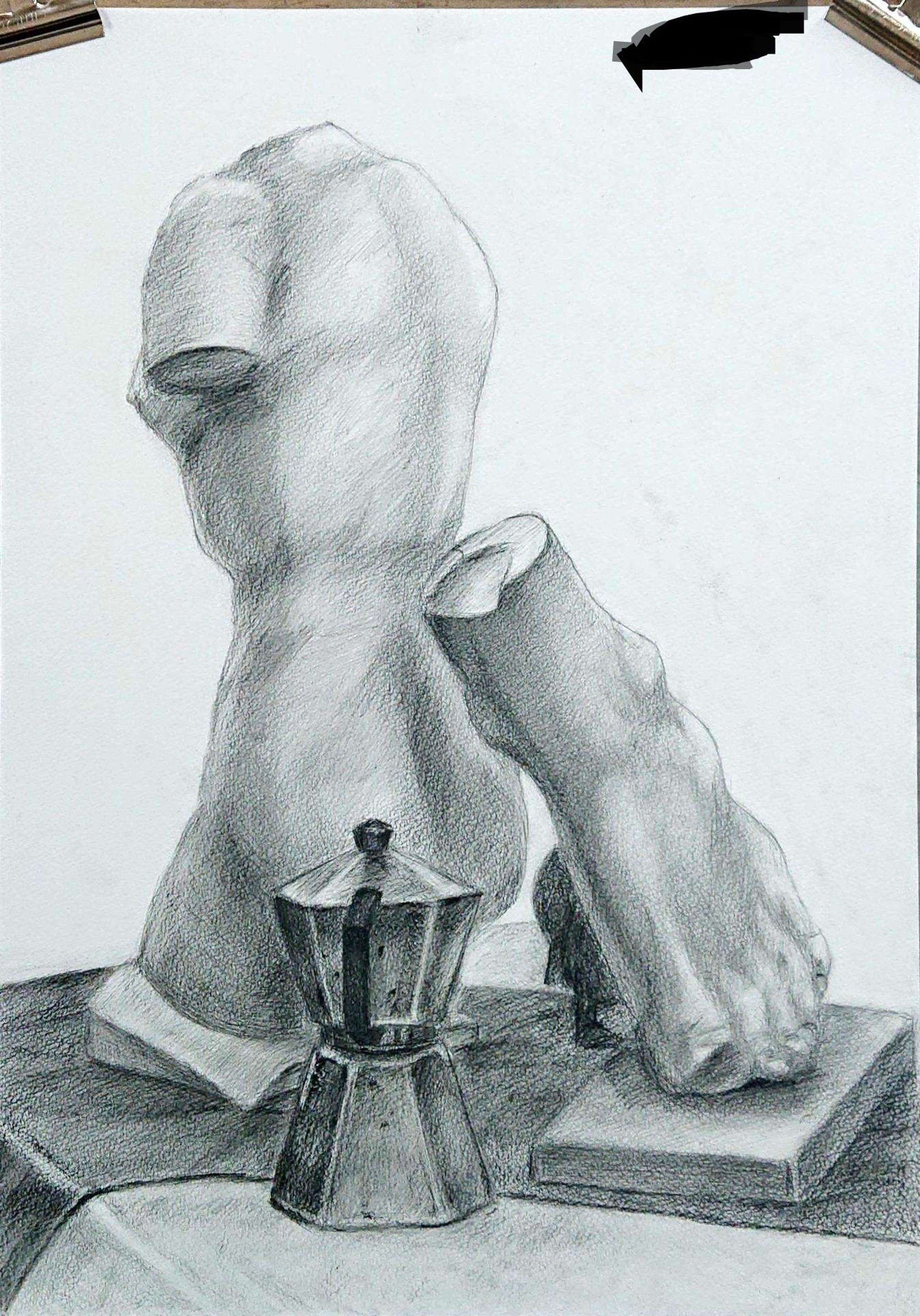 静物デッサン 質感の違う素材の描き分け-1