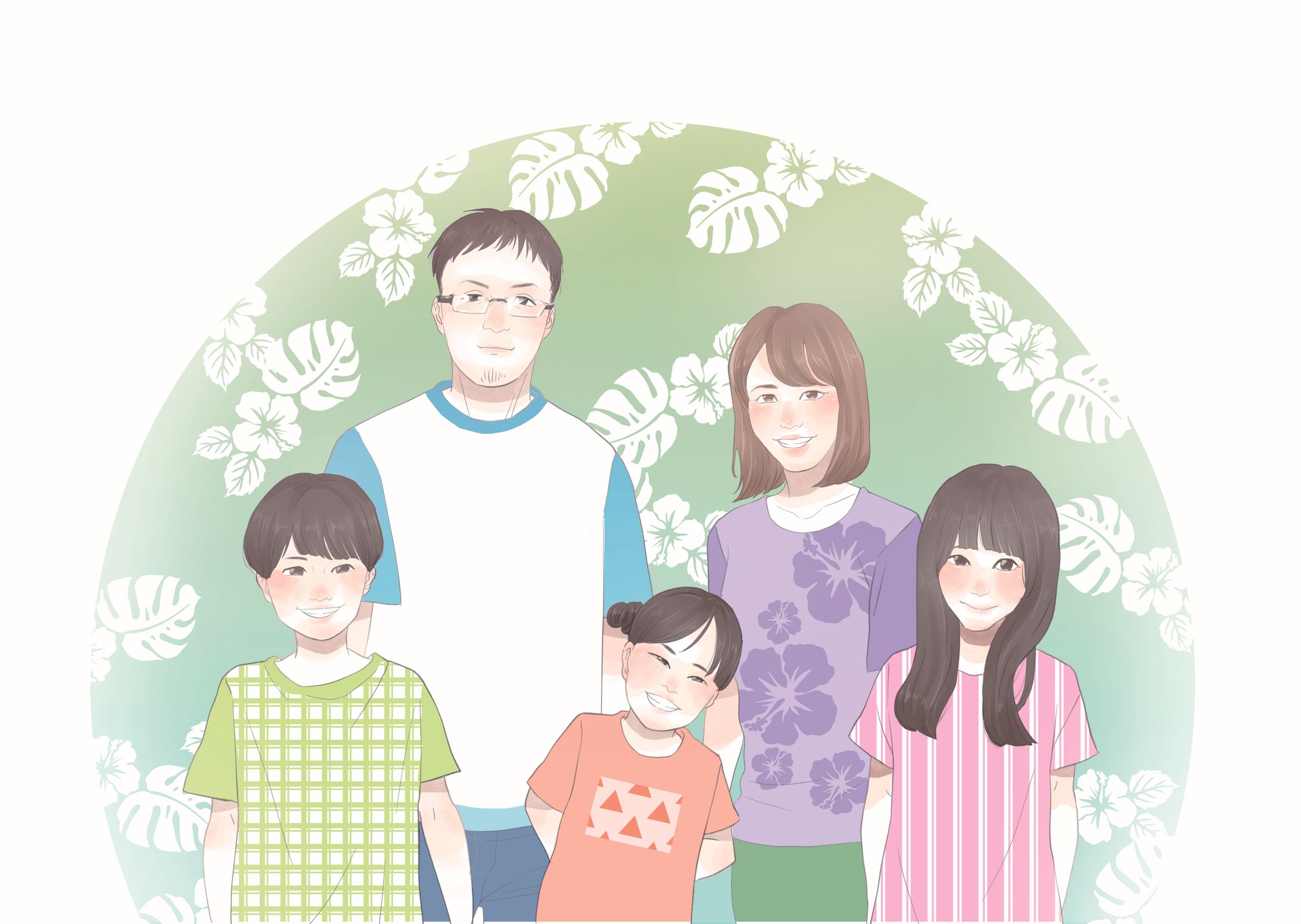 【お仕事情報】ご家族似顔絵-1