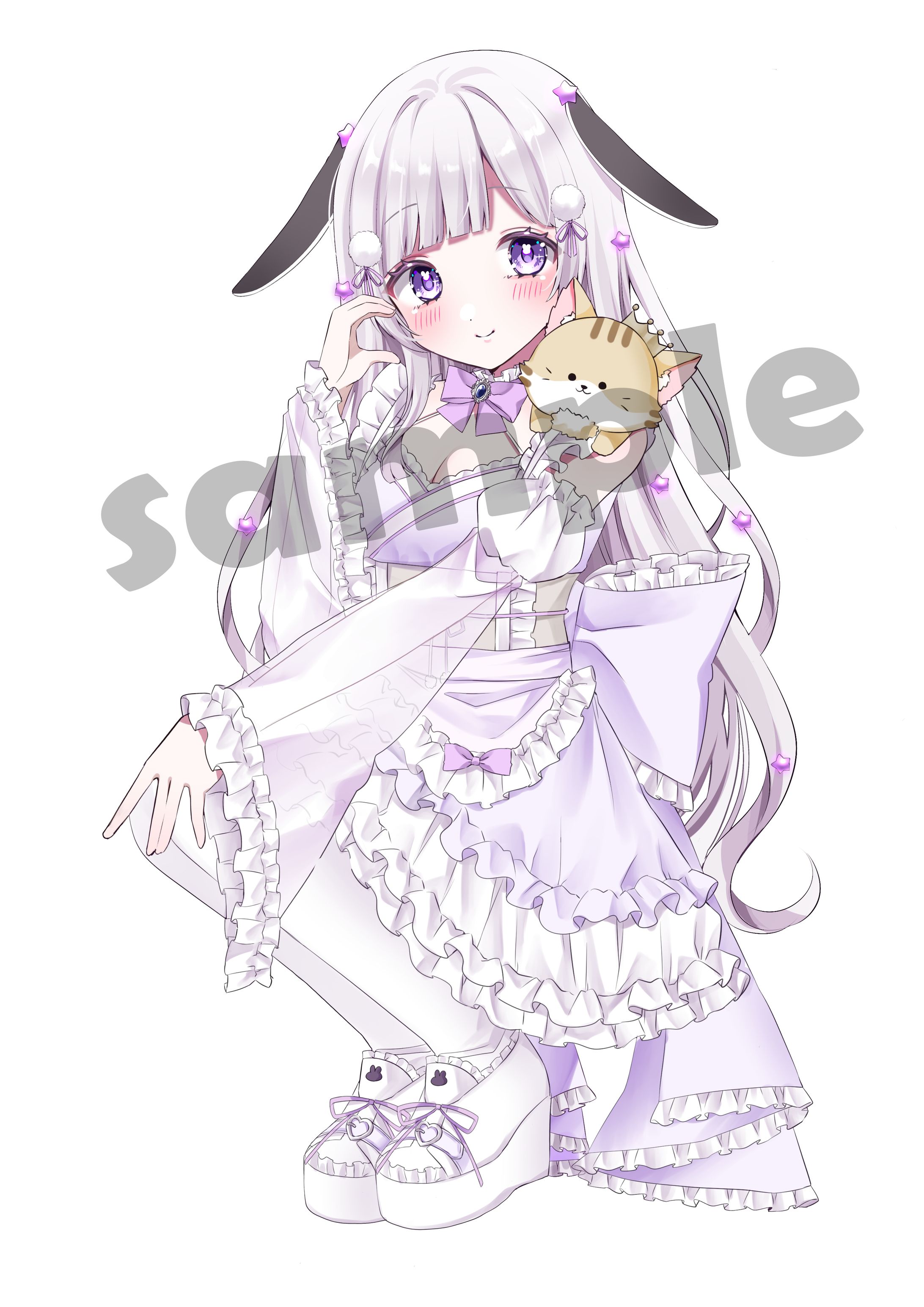 卯月みみ様　全身イラスト-1