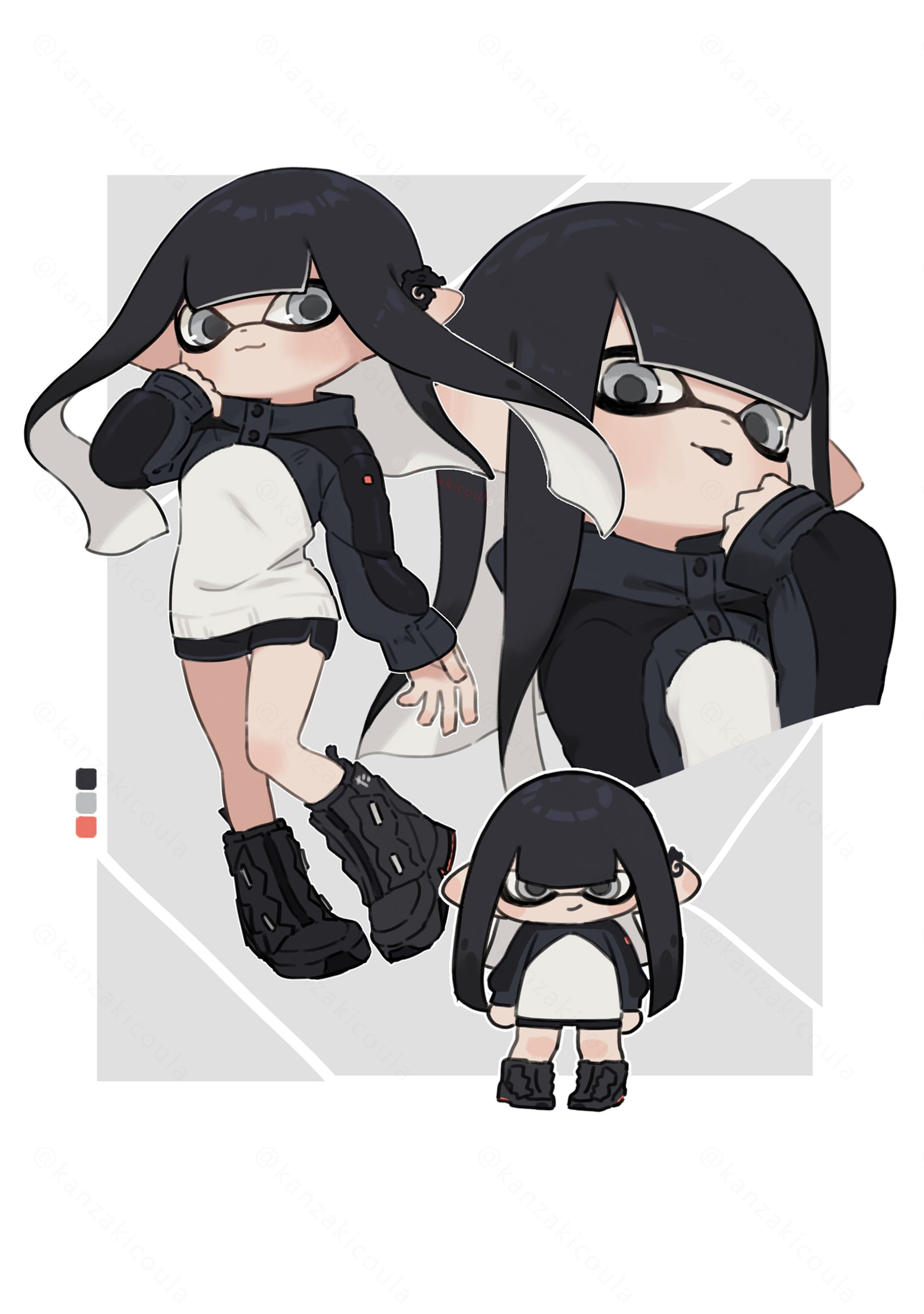 ぱっつん黒イカガール♥-1