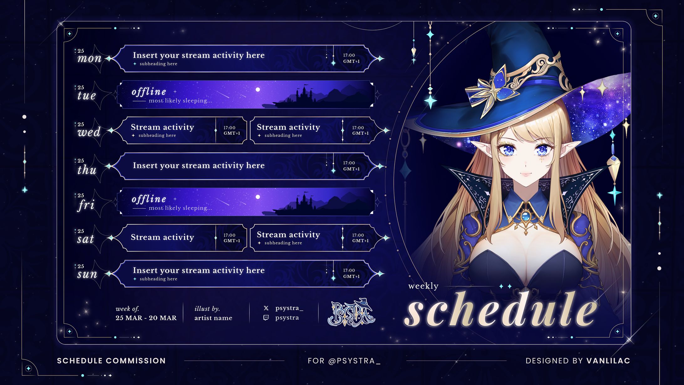 Psystra's Stream Schedule-1