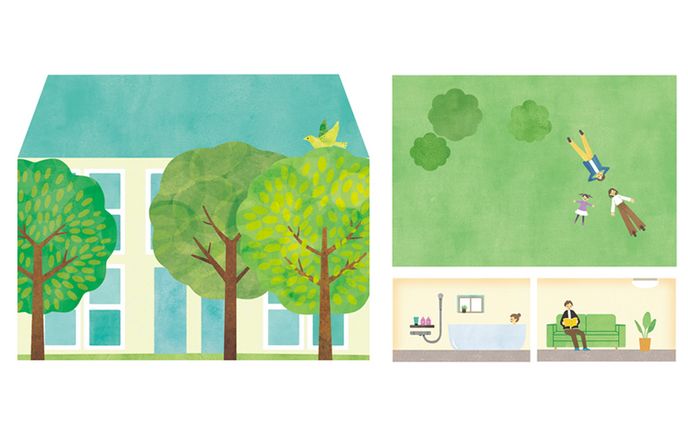 大東建託　ZEH賃貸住宅PRリーフレットイラスト