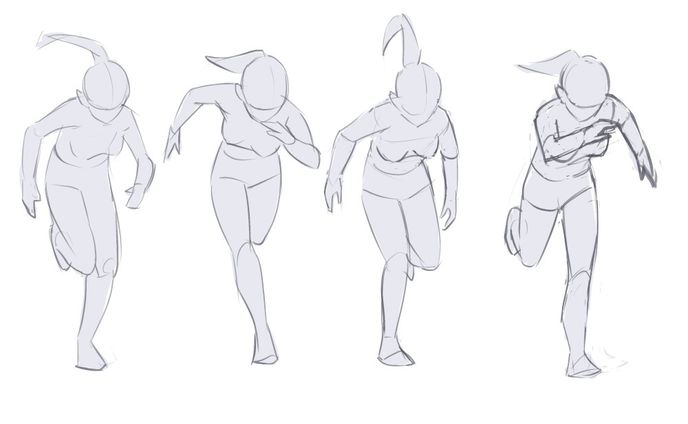 ダッシュ速そうな女子-練習絵