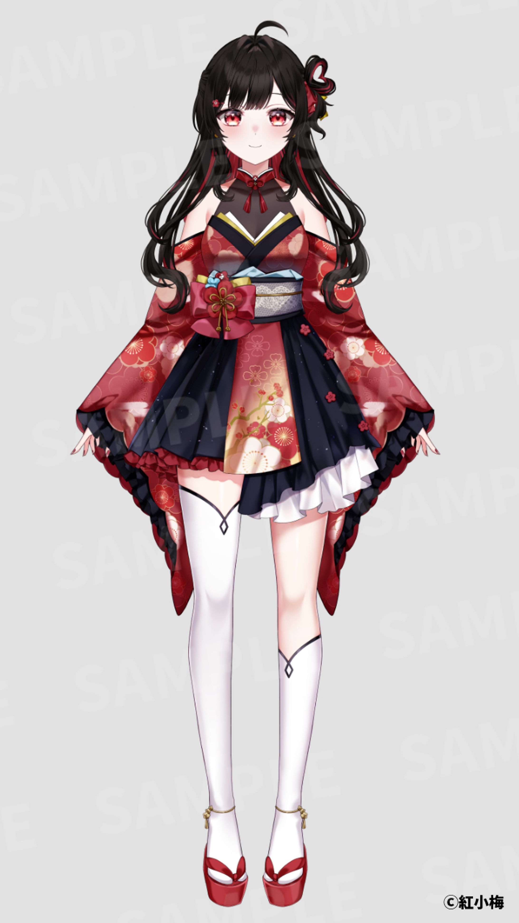 紅小梅様  Live2D用新髪形差分　Vtuber立ち絵-1