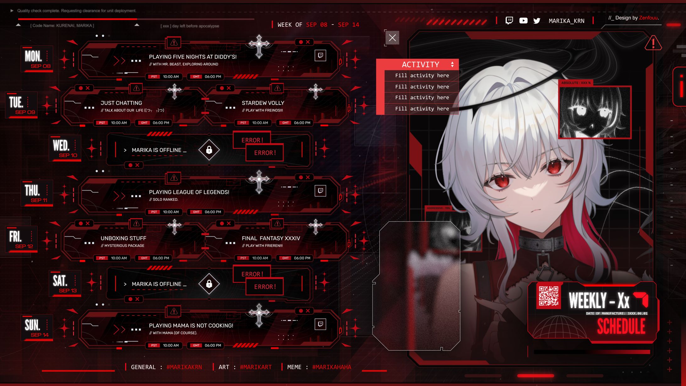 CODE:024 - A.K.A Marika Schedule-1