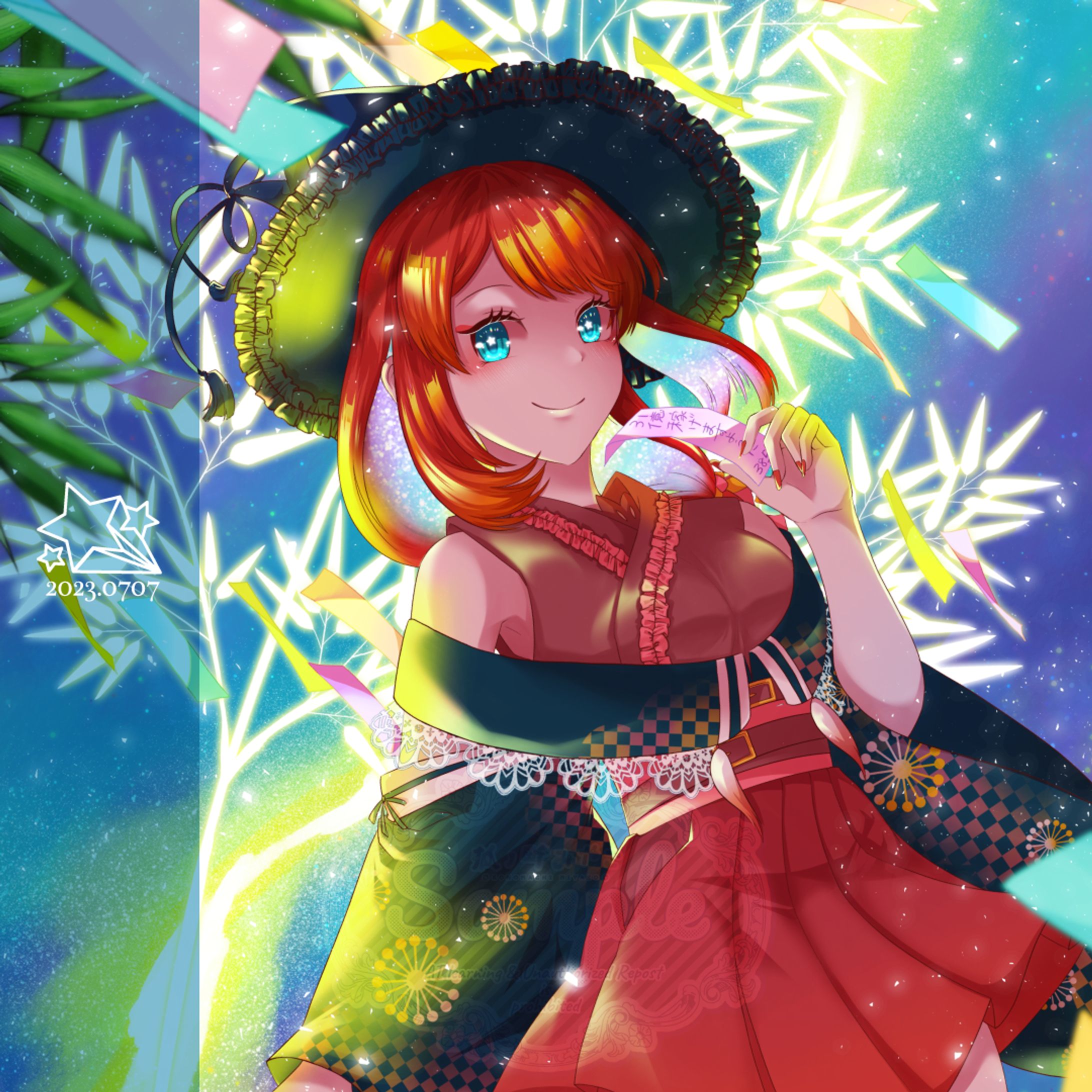 ⑅ イラスト ⑅ 七夕 ⑅ 配信サムネイル素材-1