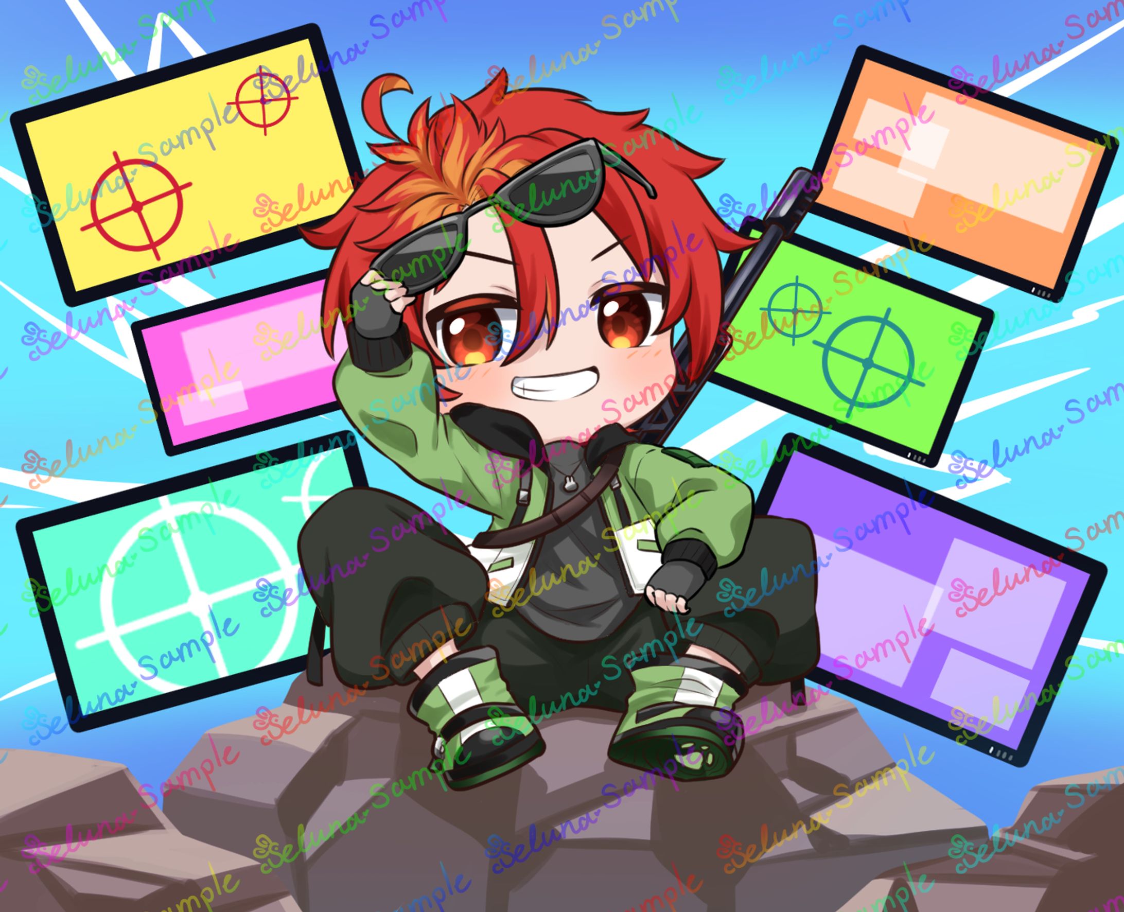 ミニキャライラスト_朝活王シュナ様-1