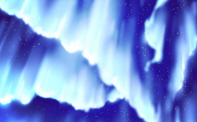#illustration #starrynight #starrysky #aurora #blue