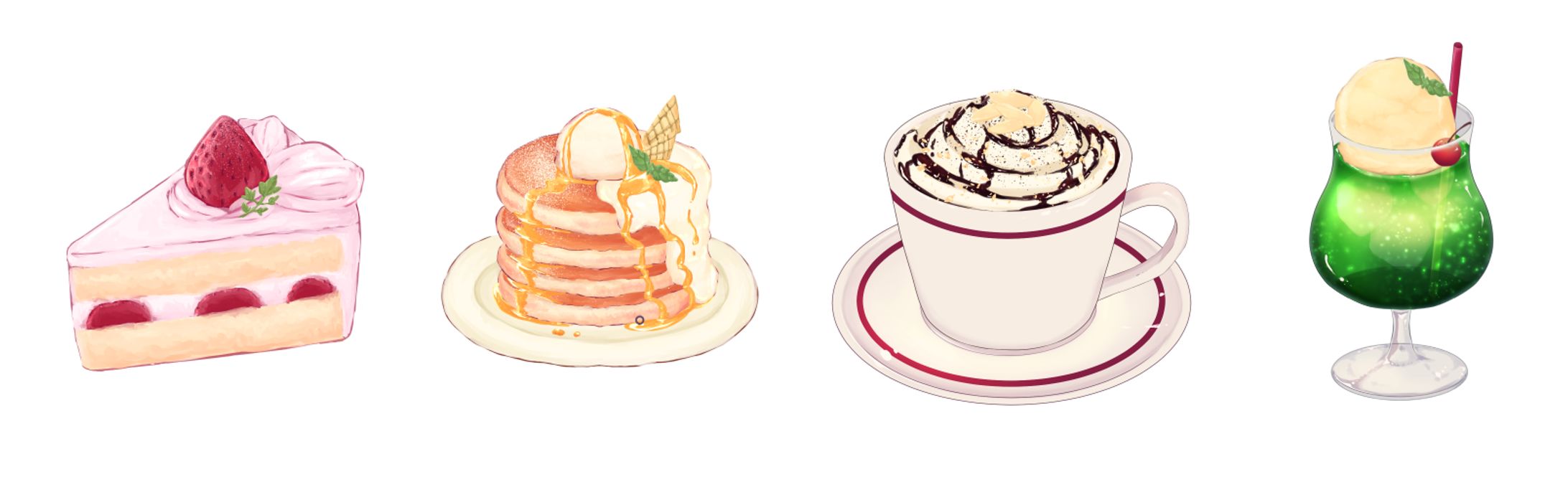イラスト：食べ物、飲み物アイコン-1