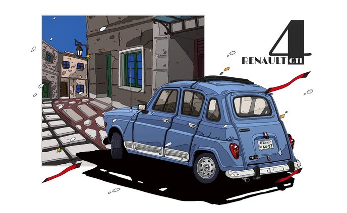 愛車オーダーイラスト ルノー4
