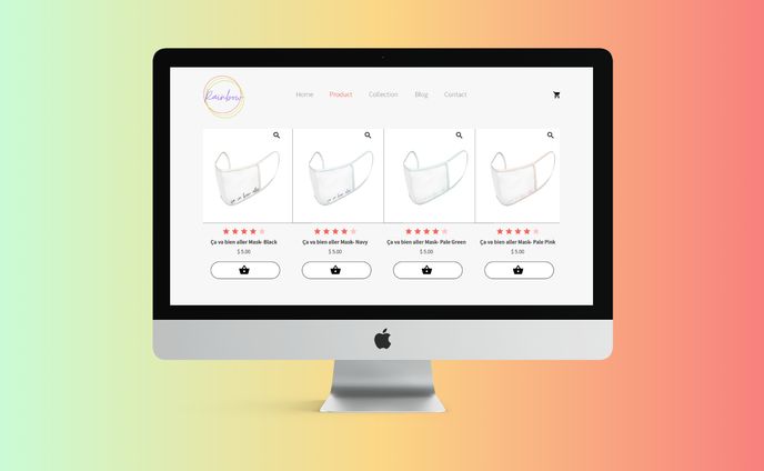 E-commerce/ Reusable Mask shopping site UI Design
