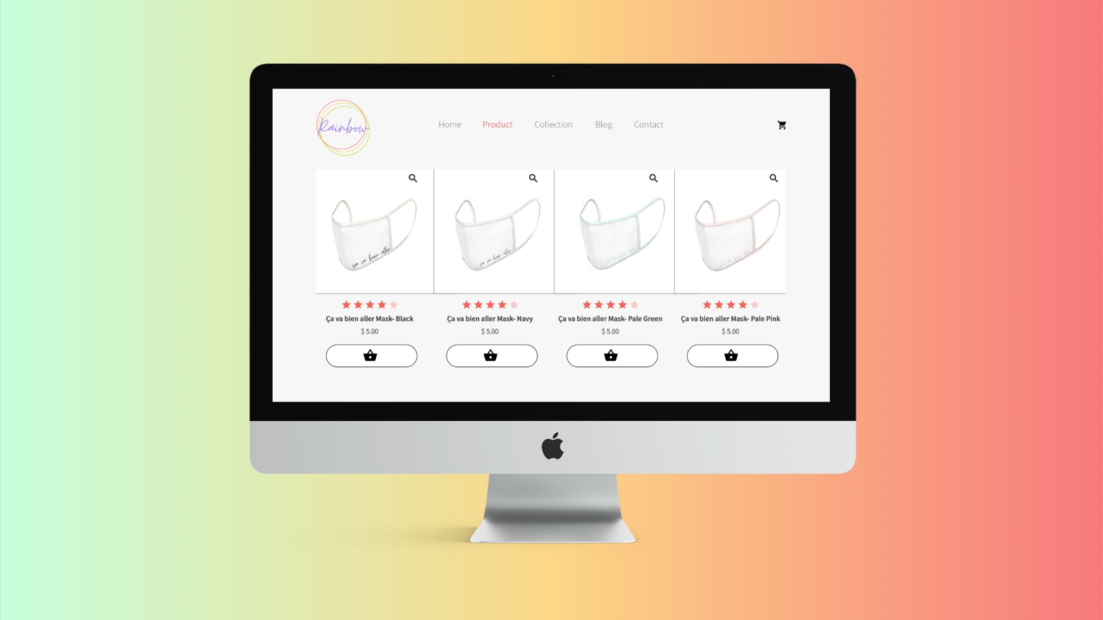 E-commerce/ Reusable Mask shopping site UI Design-1